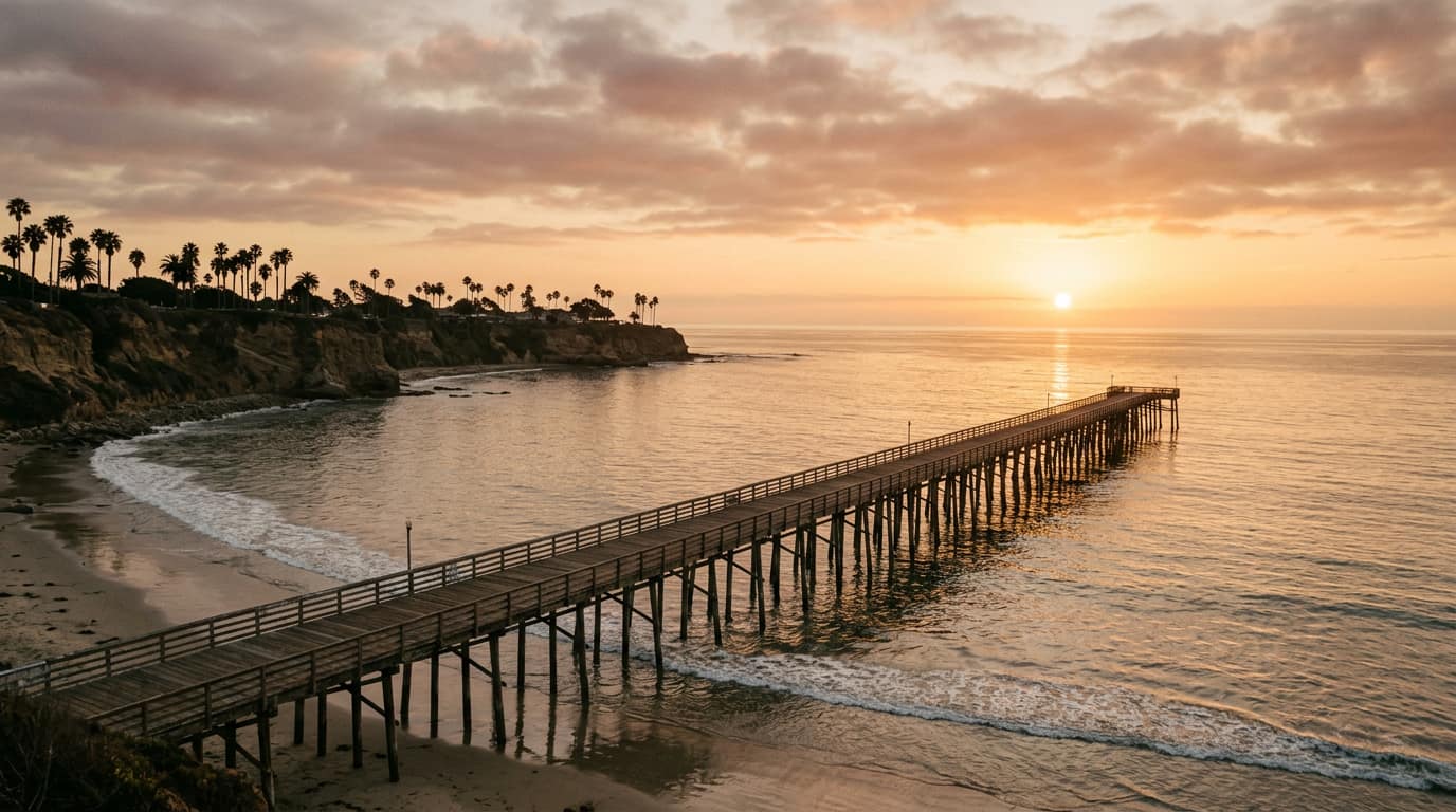 The Orange County coast in late light